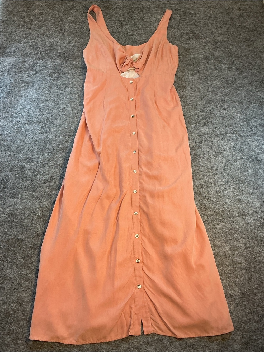 Mara Hoffman Peach Button-Front Maxi Dress Size 8